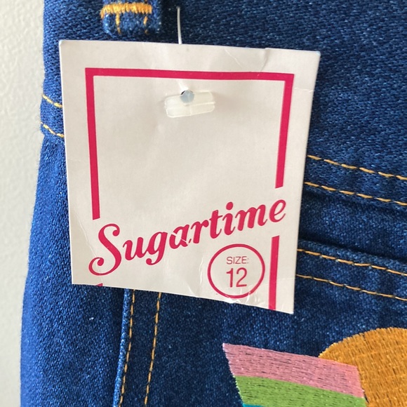 Vtg 1980s NWT Unworn Sugartime Embroidered Back Pockets Girls Denim Jeans Sz 12 - Picture 5 of 9